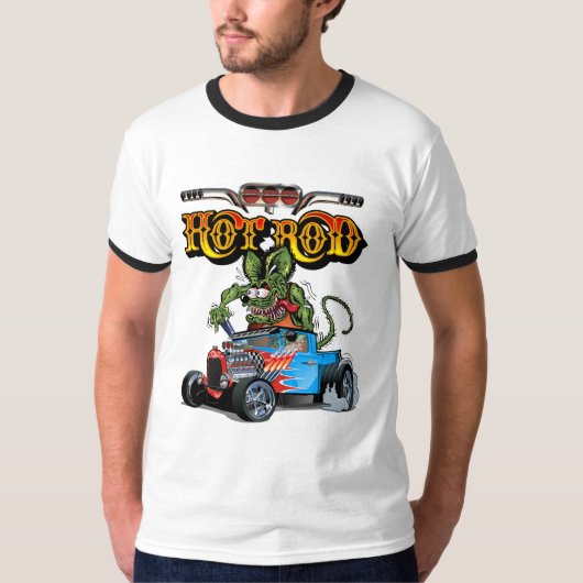 Cartoon retro hete stang t-shirt (Voorkant)