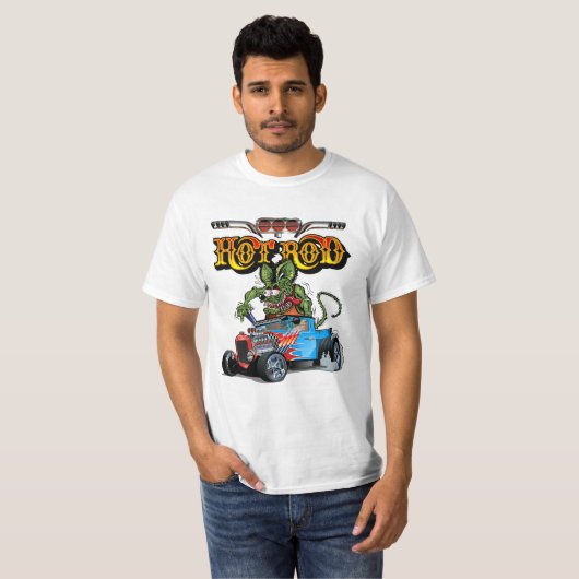 Cartoon retro hete stang t-shirt (Voorkant volledig)