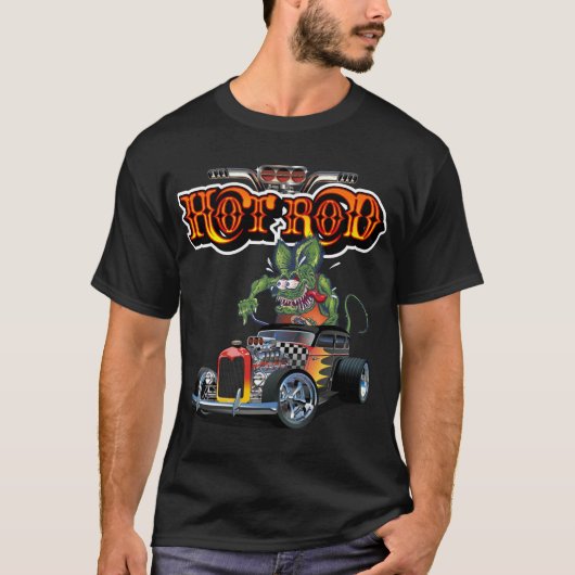 Cartoon retro hete stang t-shirt (Voorkant)