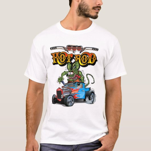 Cartoon retro hete stang t-shirt (Voorkant)