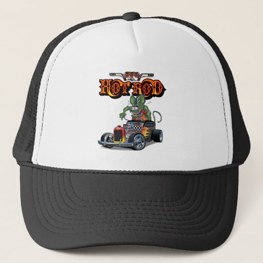 Cartoon retro hete stang trucker pet (Voorkant)
