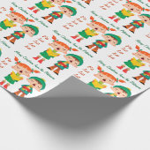 Cartoon Retro KerstCarolers Cadeaupapier (Hoek)