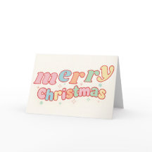 Cartoon Retro Kids Merry Christmas