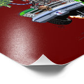 Cartoon retro rattenstaaf foto afdruk (Hoek)