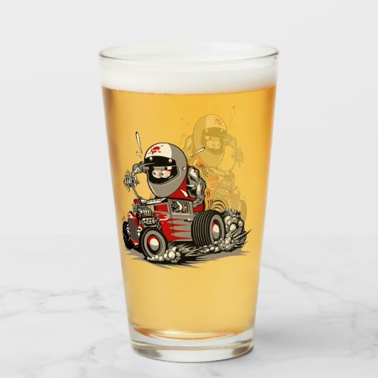 Cartoon retro rattenstaaf glas (Voorkant gevuld)