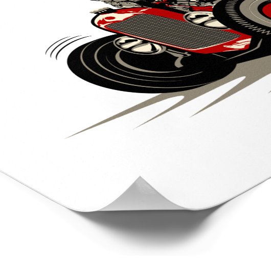 Cartoon retro rattenstaaf poster (Hoek)