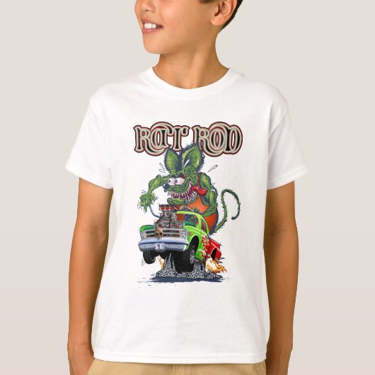 Cartoon retro rattenstaaf t-shirt (Voorkant)