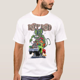 Cartoon retro rattenstaaf t-shirt