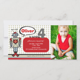 Cartoon Retro Robot Cute Jongens Verjaardagsfeestj