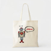 Cartoon Retro Robot Cute Kinder Boy Birthday Party Tote Bag (Voorkant)