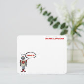 Cartoon Retro Robot Kinder Boy Birthday Dank je Bedankkaart (Staand voorkant)