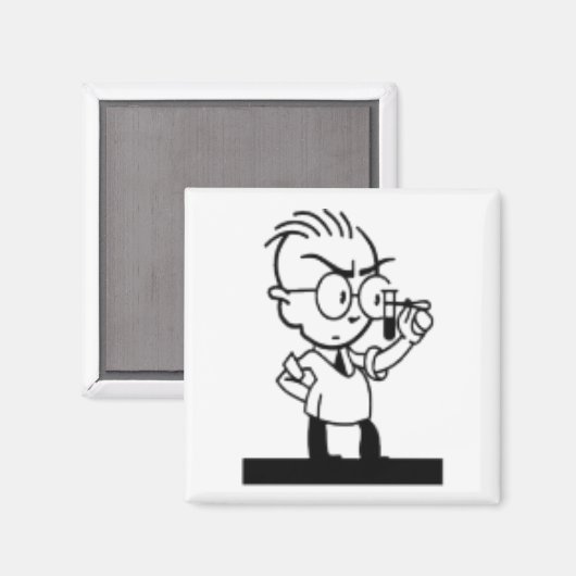  cartoon retro science chemist strips magneet (Voorkant / Achterkant)