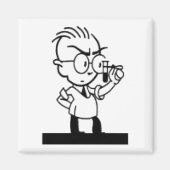 cartoon retro science chemist strips magneet (Voorkant)