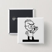  cartoon retro science chemist strips vierkante button 5,1 cm (Voorkant /achterkant)
