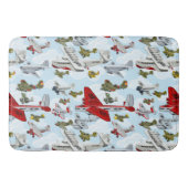 Cartoon retro vliegtuigen badmat (Voorkant)