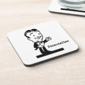  cartoon retro zwarte en witte strips bier onderzetter (Linkerzijde)