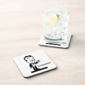  cartoon retro zwarte en witte strips bier onderzetter (Rechterzijde)