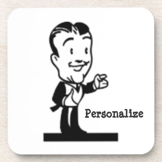  cartoon retro zwarte en witte strips bier onderzetter (Voorkant)