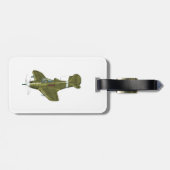 Cartoon retrorevliegtuig bagagelabel (Achterkant horizontaal)