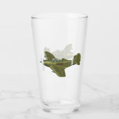 Cartoon retrorevliegtuig glas (Achterkant)