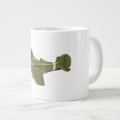 Cartoon retrorevliegtuig grote koffiekop (Voorkant rechts)