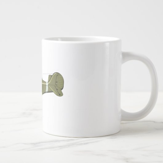 Cartoon retrorevliegtuig grote koffiekop (Rechts)