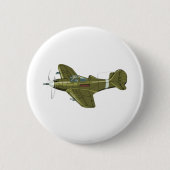 Cartoon retrorevliegtuig ronde button 5,7 cm (Voorkant)