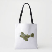 Cartoon retrorevliegtuig tote bag (Voorkant)