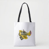 Cartoon retrorevliegtuig tote bag (Voorkant)