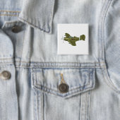 Cartoon retrorevliegtuig vierkante button 5,1 cm (In situ)