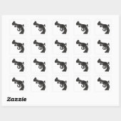Cartoon Revolver Sleutelhanger Vierkante Sticker (Vel)