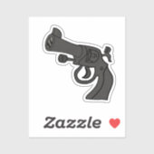 Cartoon Revolver Sticker (Vel)