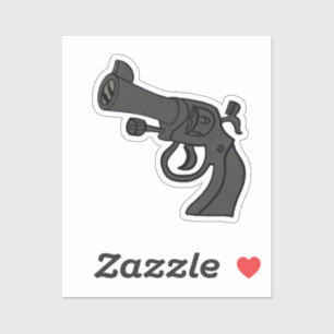 Cartoon Revolver Sticker