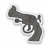 Cartoon Revolver Sticker (Voorkant)