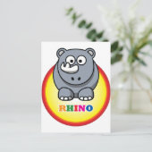 Cartoon Rhino Briefkaart (Staand voorkant)