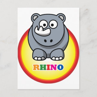 Cartoon Rhino Briefkaart