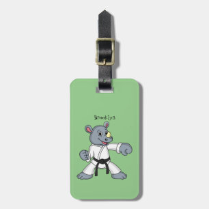 Cartoon rhino kung fu cartoon bagagelabel
