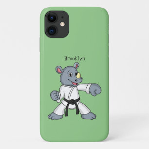 Cartoon rhino kung fu cartoon Case-Mate iPhone case