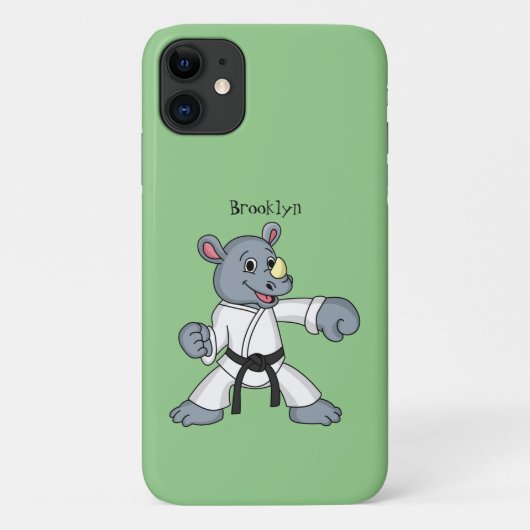 Cartoon rhino kung fu cartoon Case-Mate iPhone case (Achterkant)