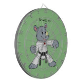 Cartoon rhino kung fu cartoon dartbord (Voorkant Links)