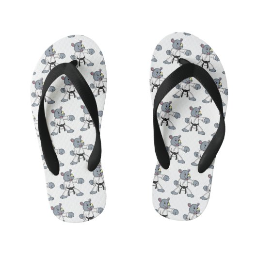 Cartoon rhino kung fu cartoon kinder teenslippers (Voetbed)