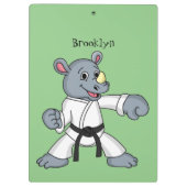Cartoon rhino kung fu cartoon klembord (Achterkant)