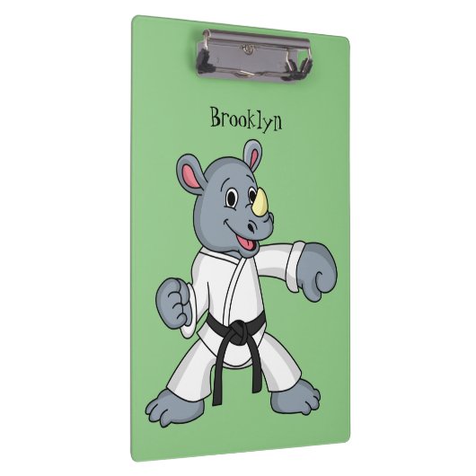 Cartoon rhino kung fu cartoon klembord (Rechts)
