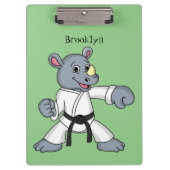 Cartoon rhino kung fu cartoon klembord (Voorkant)