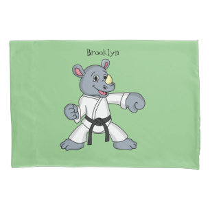 Cartoon rhino kung fu cartoon kussensloop