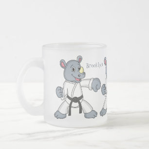 Cartoon rhino kung fu cartoon matglas koffiemok