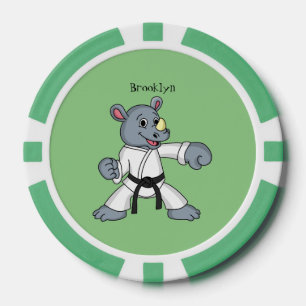 Cartoon rhino kung fu cartoon poker chips