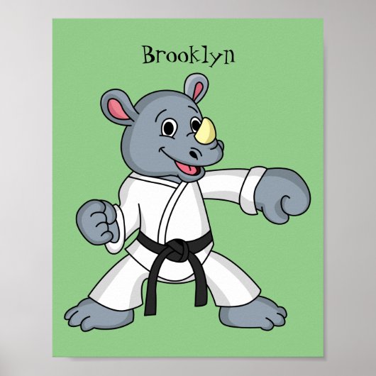 Cartoon rhino kung fu cartoon poster (Voorkant)