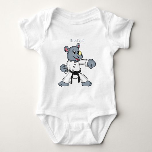 Cartoon rhino kung fu cartoon romper (Voorkant)