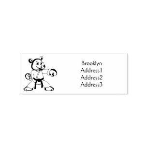 Cartoon rhino kung fu cartoon rubberstempel